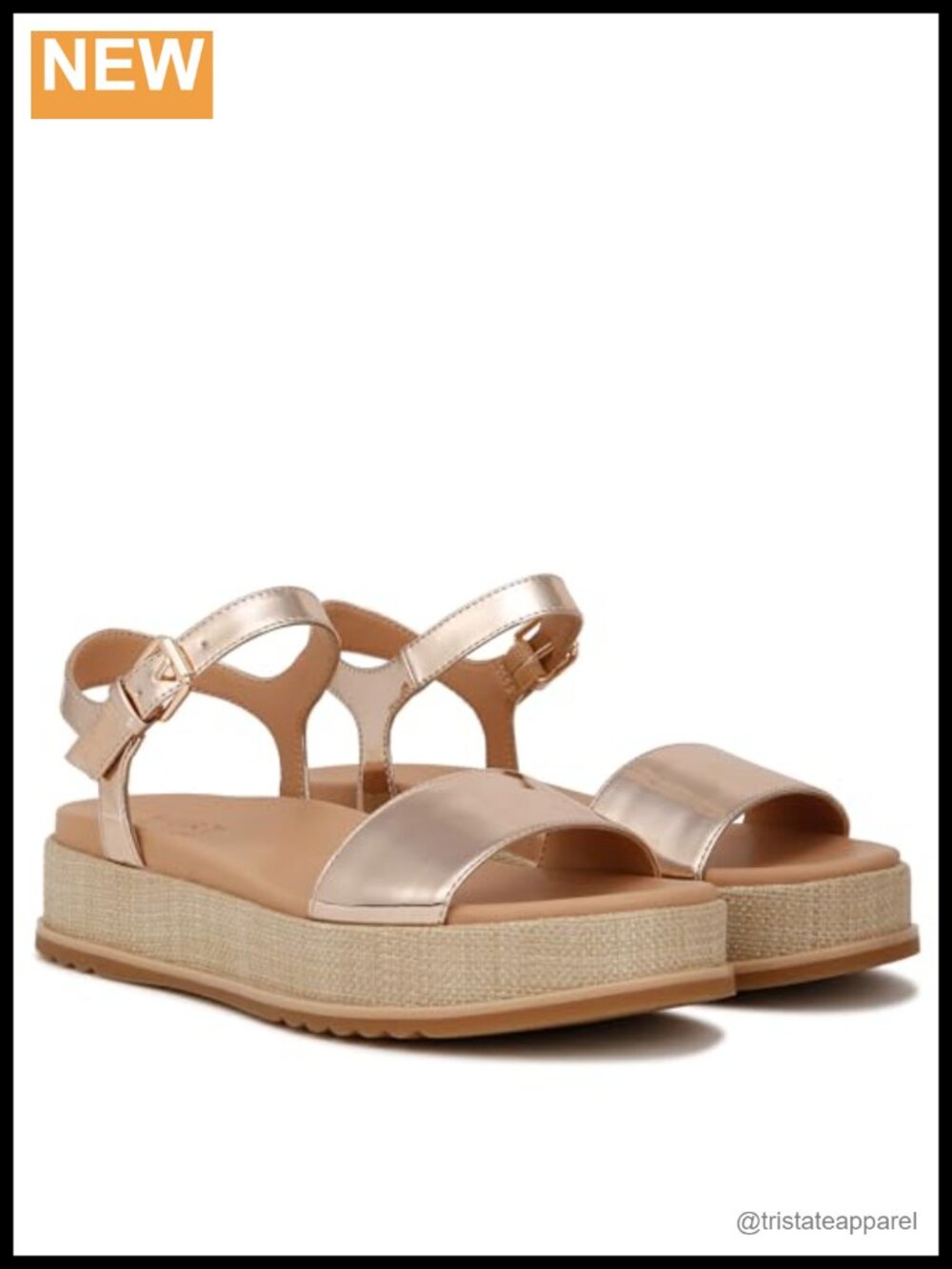 Naturalizer Zane Platform Sandal Ankle Strap Buckle Open Toe